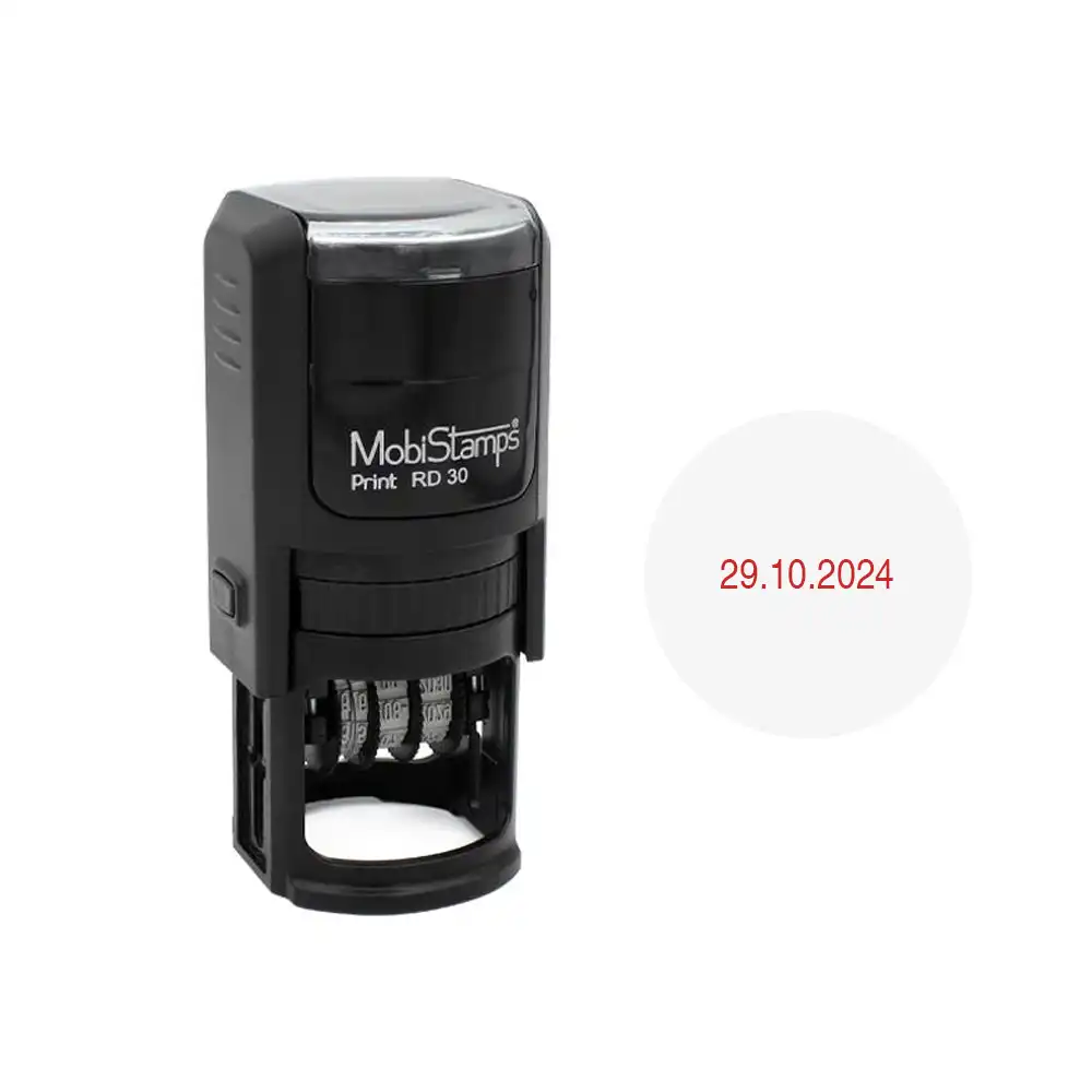 Mobistamps Print RD30 – 30mm Yuvarlak Tarih Kaşesi - Adana Kaşe